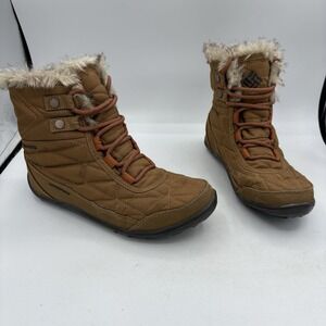 Columbia Boots Womens Sz 6.5 Minx Shorty III Copper Brown Waterproof Winter Snow
